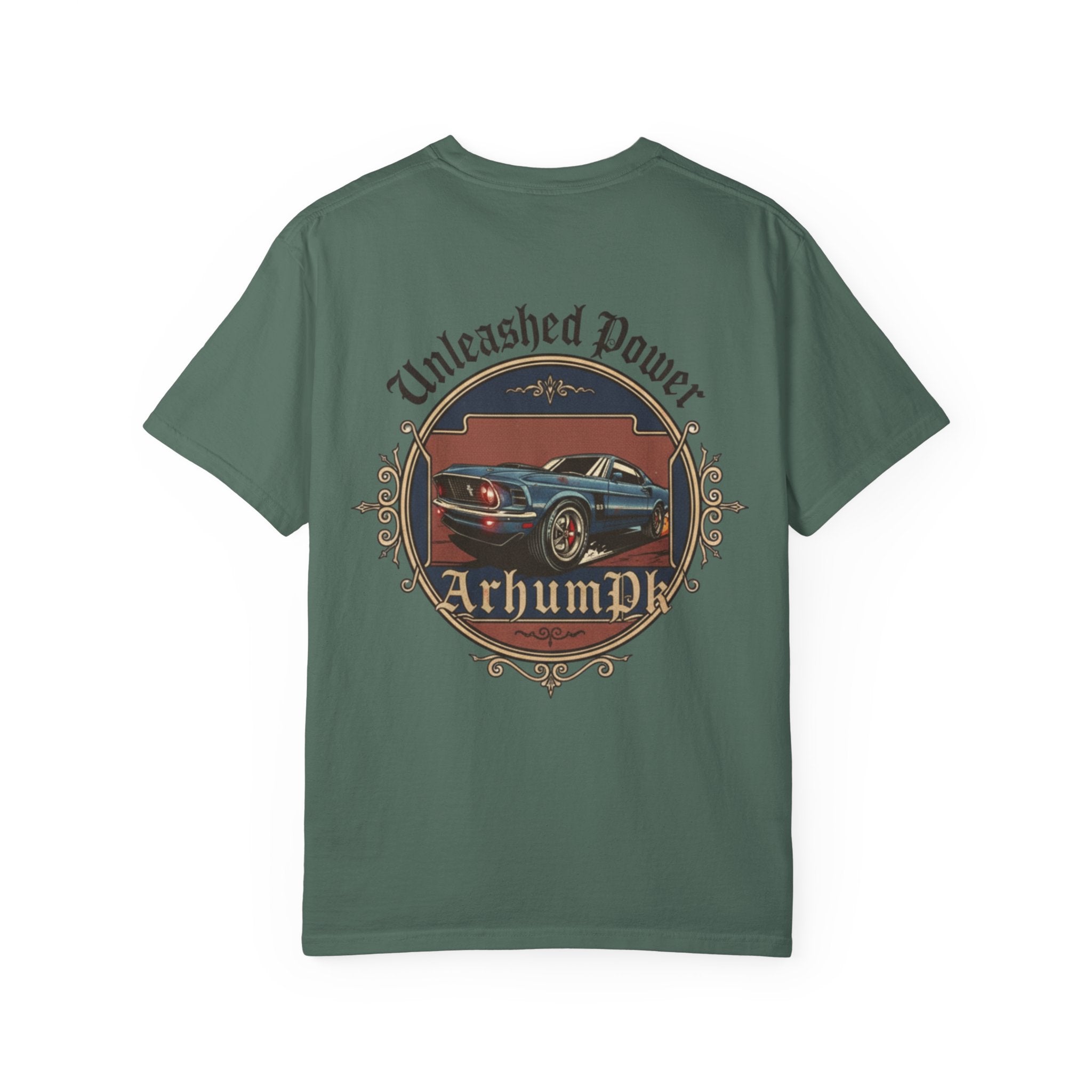 Vintage Car Lover's T-Shirt, Unisex Garment-Dyed Tee, Perfect Gift for Car Enthusiasts, Retro Auto Apparel, Unleashed Power Design