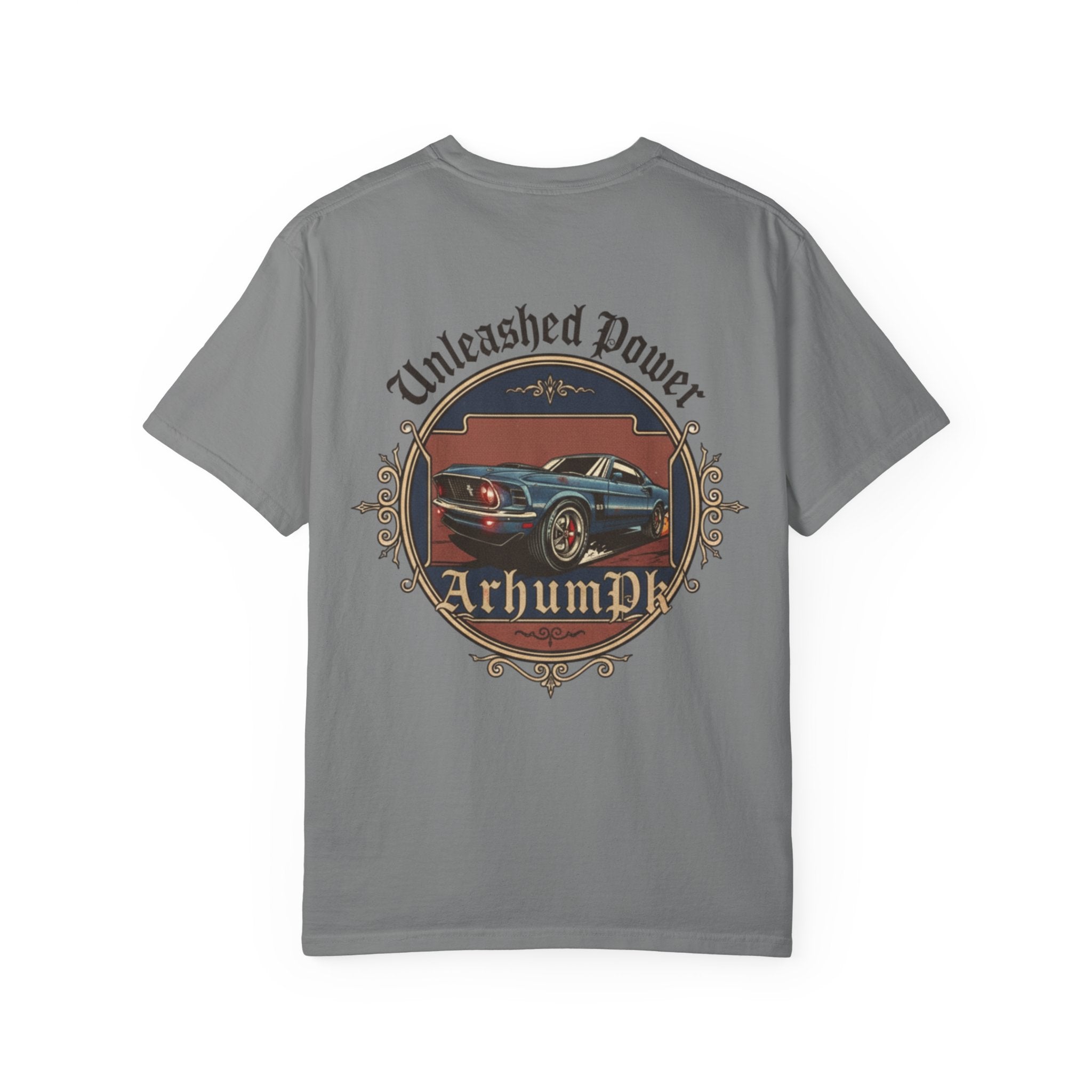Vintage Car Lover's T-Shirt, Unisex Garment-Dyed Tee, Perfect Gift for Car Enthusiasts, Retro Auto Apparel, Unleashed Power Design
