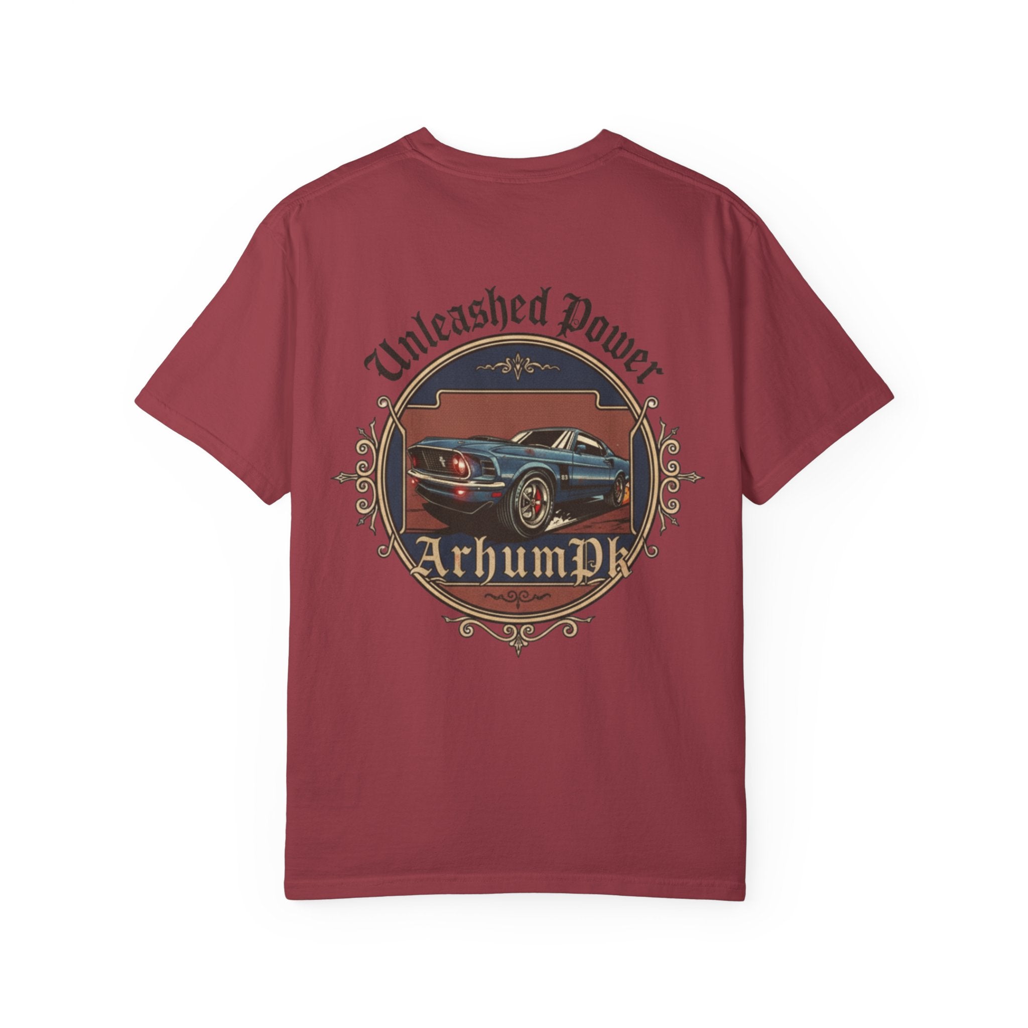 Vintage Car Lover's T-Shirt, Unisex Garment-Dyed Tee, Perfect Gift for Car Enthusiasts, Retro Auto Apparel, Unleashed Power Design