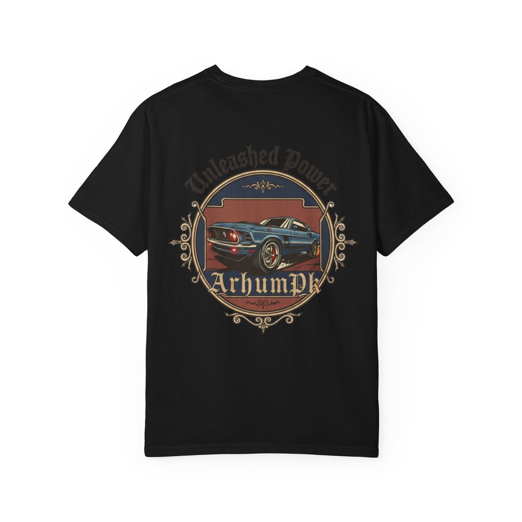Vintage Car Lover's T-Shirt, Unisex Garment-Dyed Tee, Perfect Gift for Car Enthusiasts, Retro Auto Apparel, Unleashed Power Design