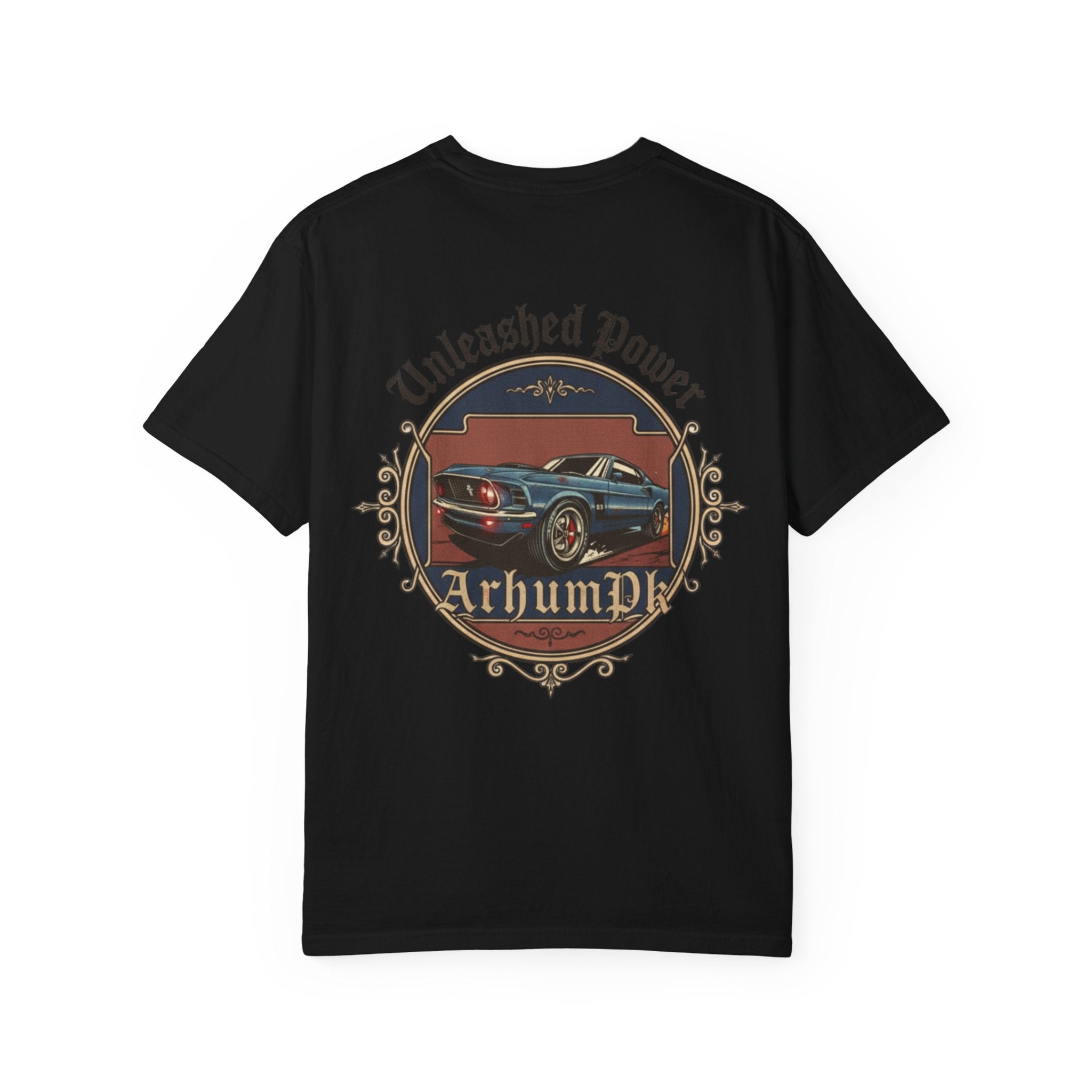 Vintage Car Lover's T-Shirt, Unisex Garment-Dyed Tee, Perfect Gift for Car Enthusiasts, Retro Auto Apparel, Unleashed Power Design